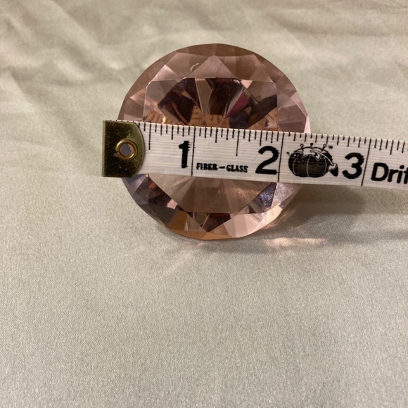 Pink Gem Jewel Diamond Faceted Glass Paperweight with Box (faded) 2.5” x 2” VGUC - Picture 10 of 14